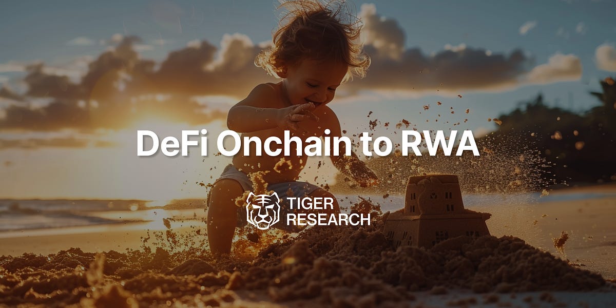 Tiger Research chart showing DeFi base layer shift to RWA yield-bearing stablecoins