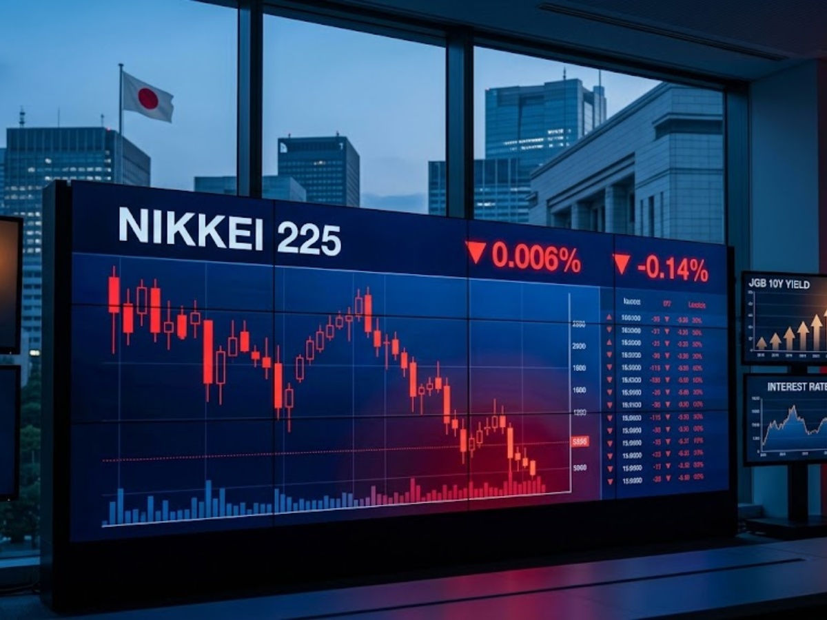 Japanese stock market traders reacting to volatility