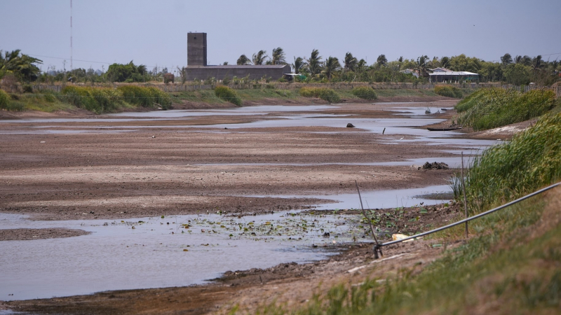 Map showing water levels in the Mekong Delta