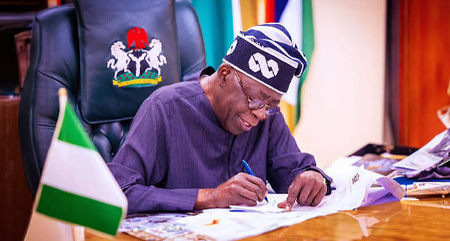 Regulatory framework sign featuring Nigerian flag