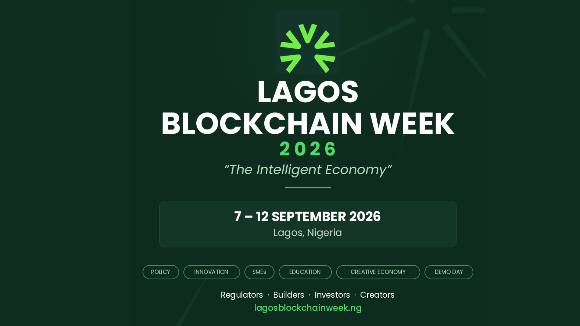 Lagos Blockchain Week 2026 promotional graphic