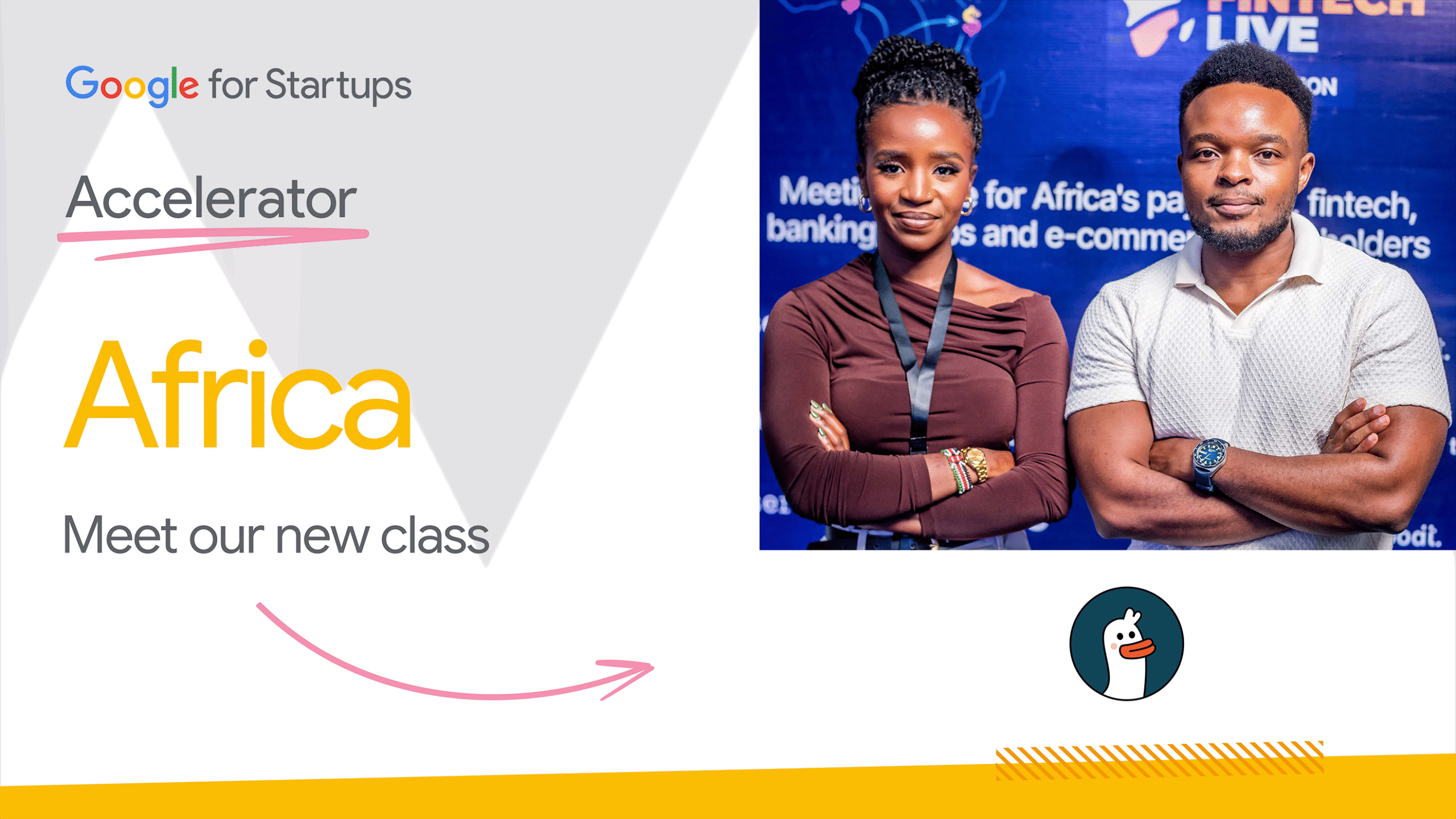 Google for Startups Accelerator Africa 10th cohort announcement featuring Duck startup founder