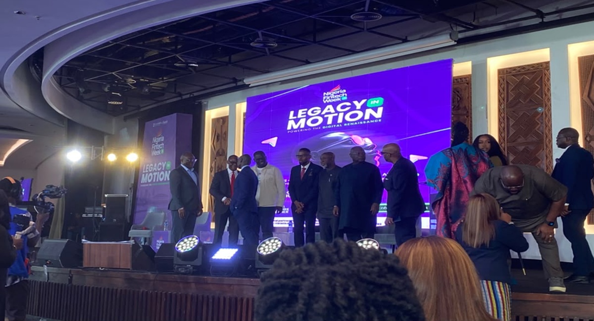 Nigeria Fintech Week 2026 conference stage with speakers