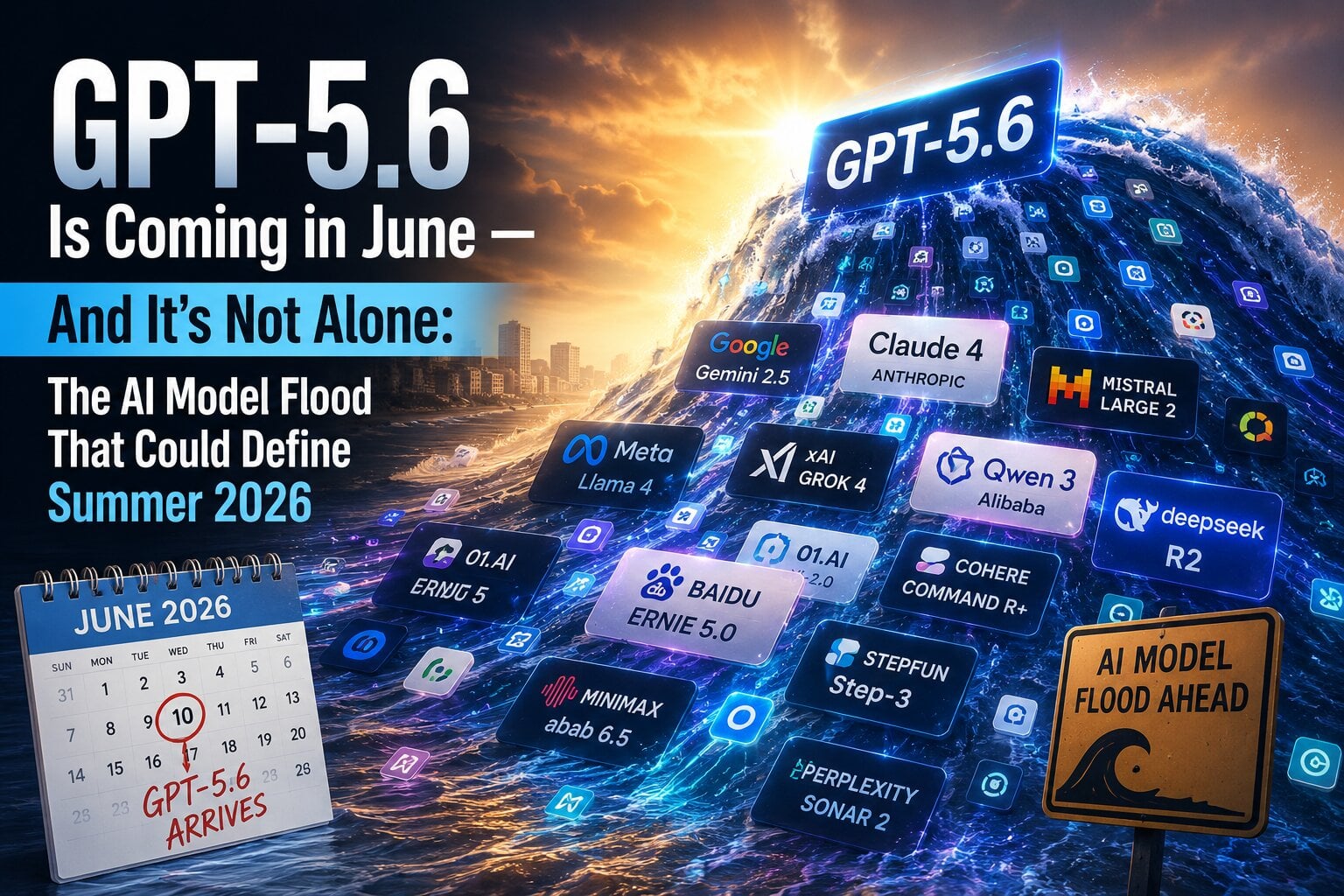 A visualization of the upcoming AI model release schedule for June 2026