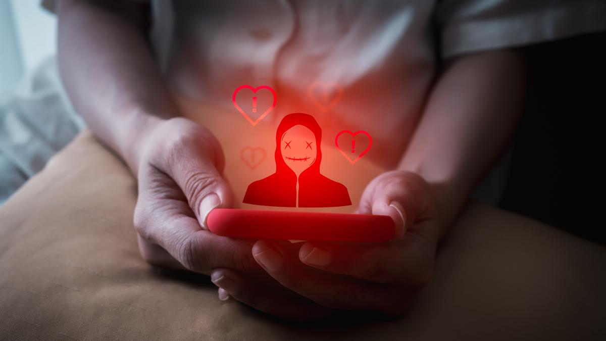 Illustration of digital dating safety concerns