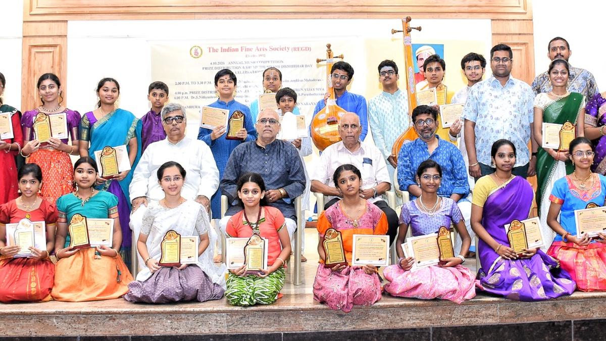 Young musicians at the Indian Fine Arts Society ceremony