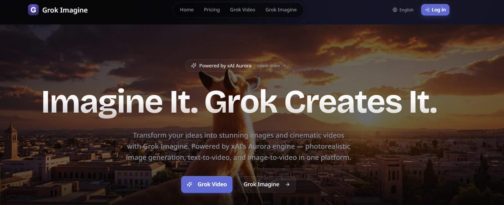 Screenshot of Grok Imagine's text-to-video interface
