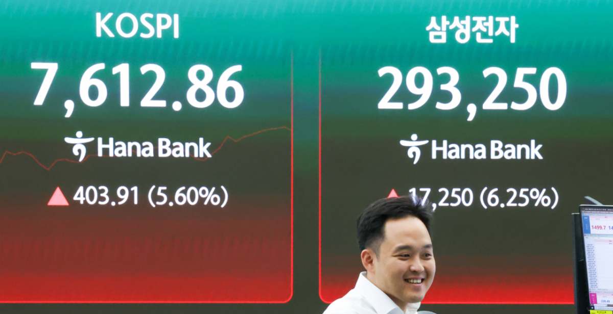 Stock market status image regarding KOSPI/KOSDAQ surge