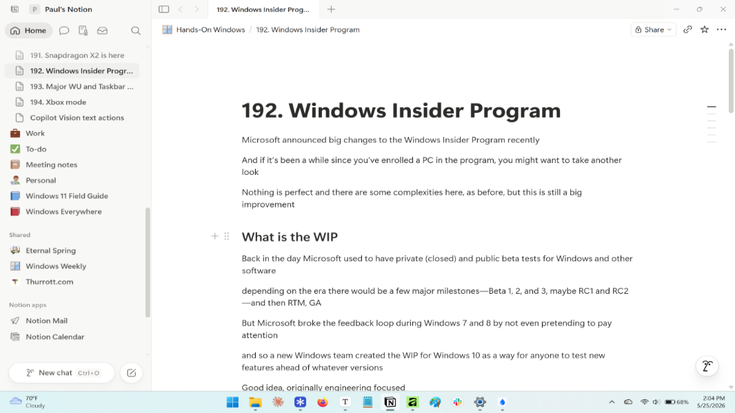 A Notion thumbnail showing the workspace interface used in the Thurrott comparison article