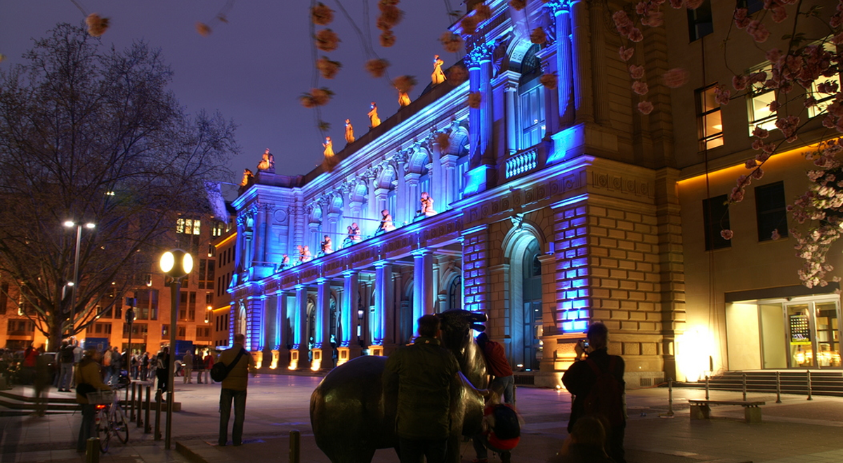 European Stock Exchange at Night