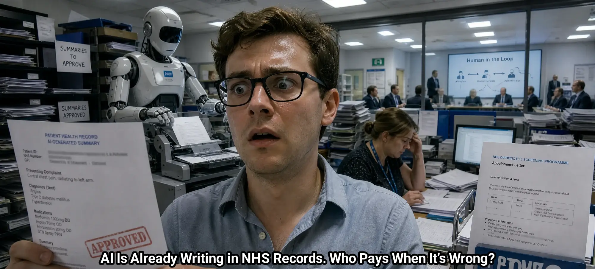 AI in NHS records concept