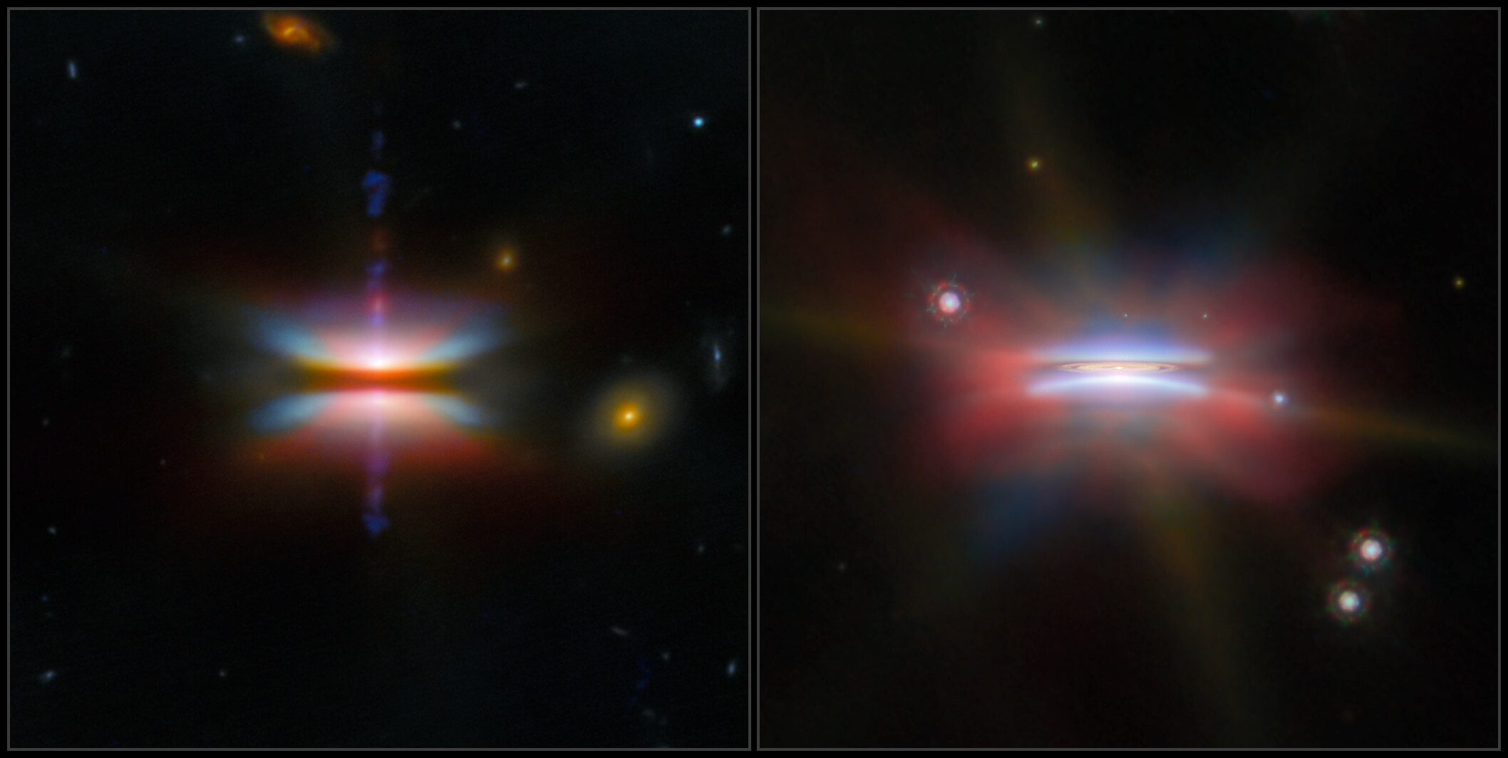 James Webb Space Telescope's detailed images of protoplanetary disks Tau 042021 and Oph 163131