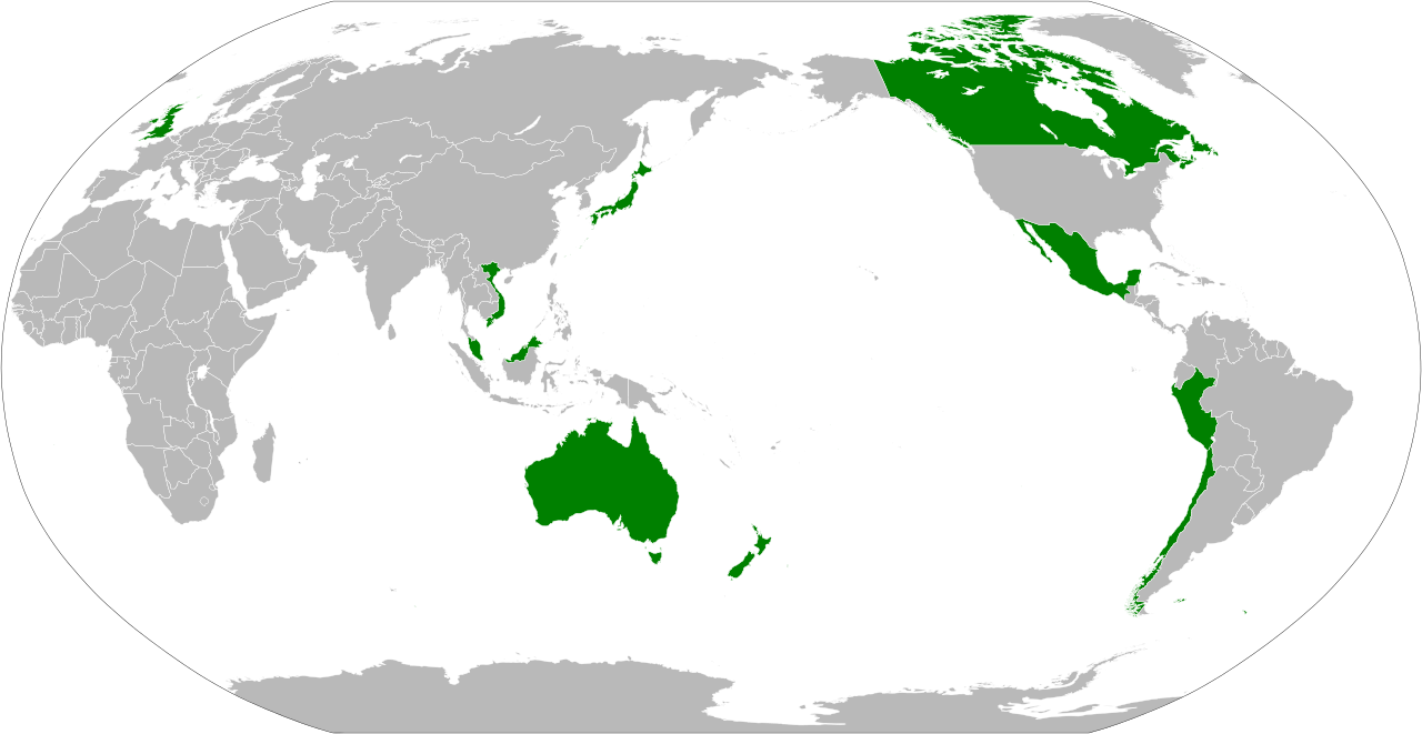 CPTPP member map