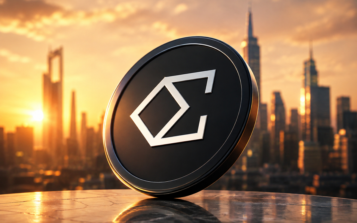 Ethena token design against a city skyline