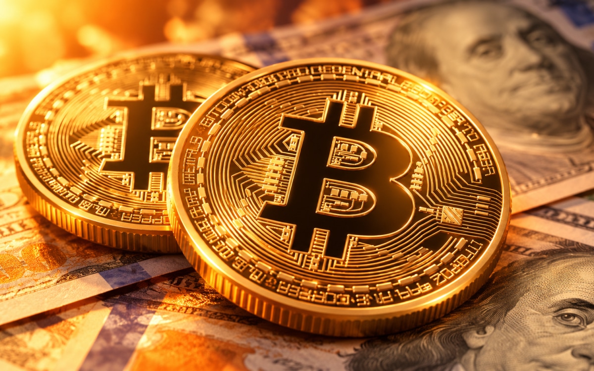 Bitcoin price chart showing a drop below $83K