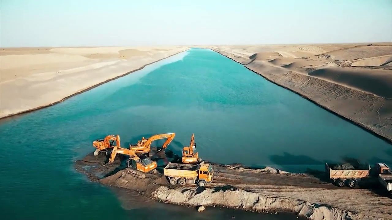 Illustration of the Qosh Tepa canal route relative to Uzbekistan's agricultural zones