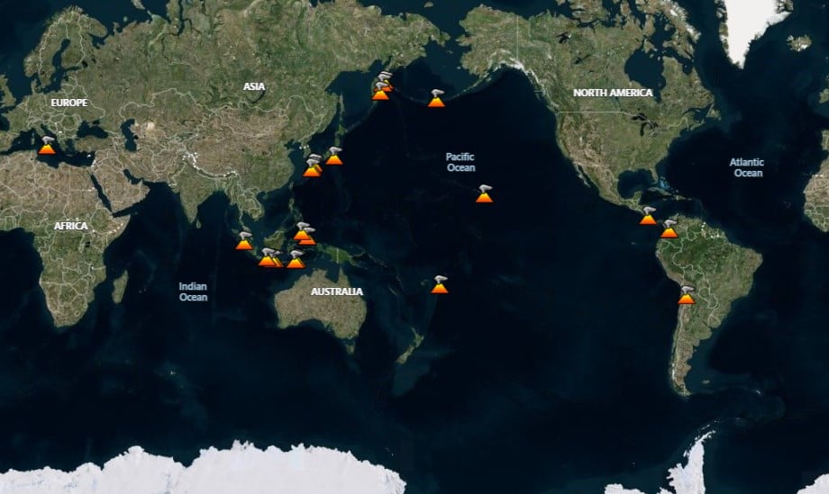 Smithsonian/USGS Weekly Volcanic Activity global map