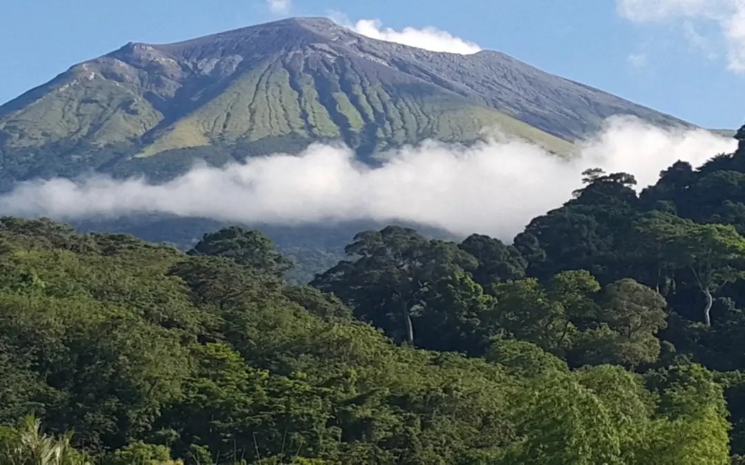 Kanlaon volcano in the Philippines, showing elevated volcanic activity
