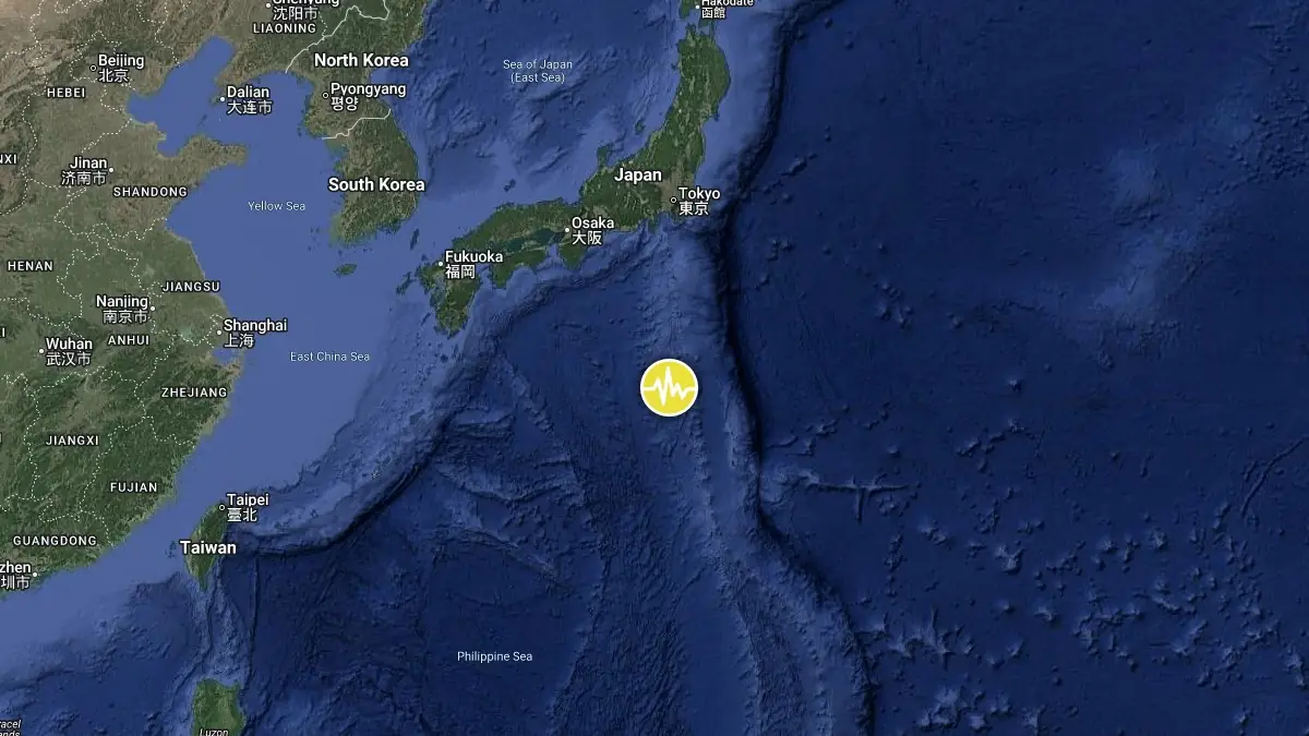 Epicenter map of the M6.5 earthquake in the Bonin Islands region