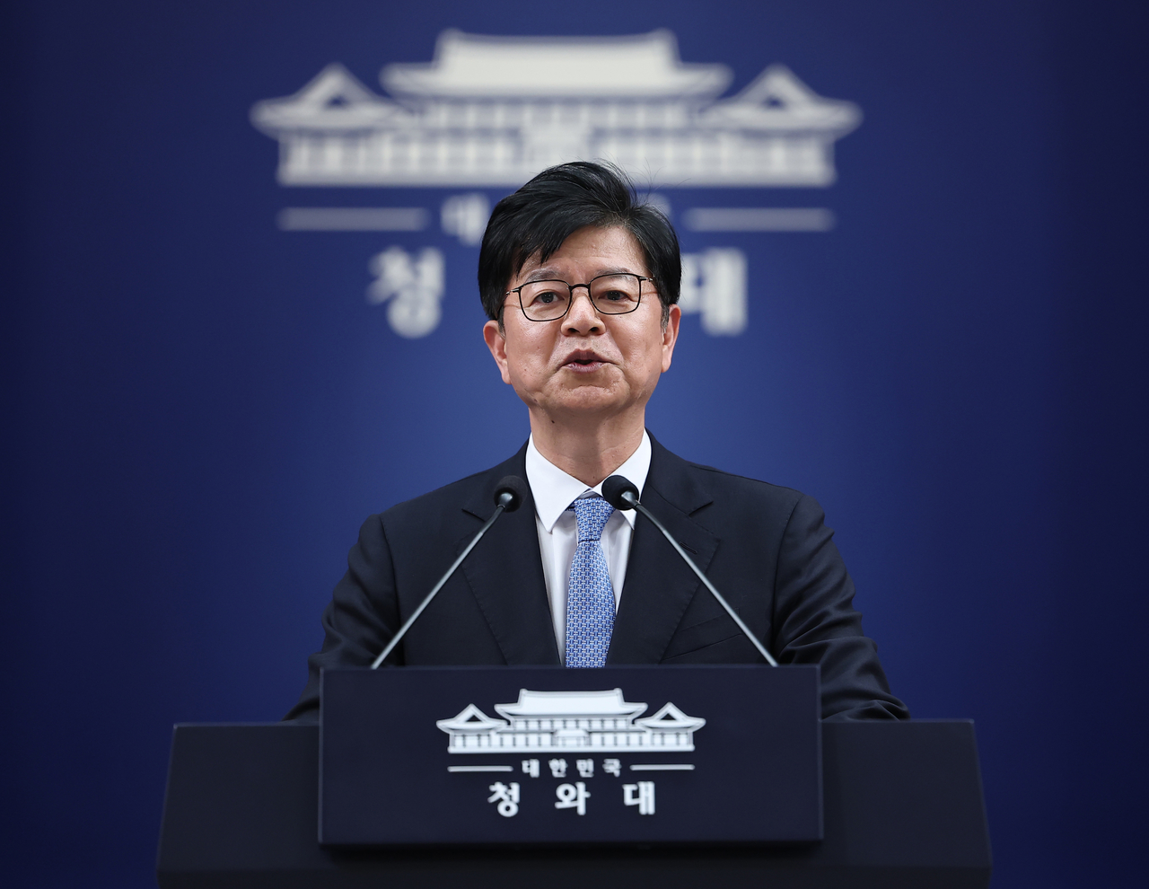President Lee Jae Myung speaking at a press conference