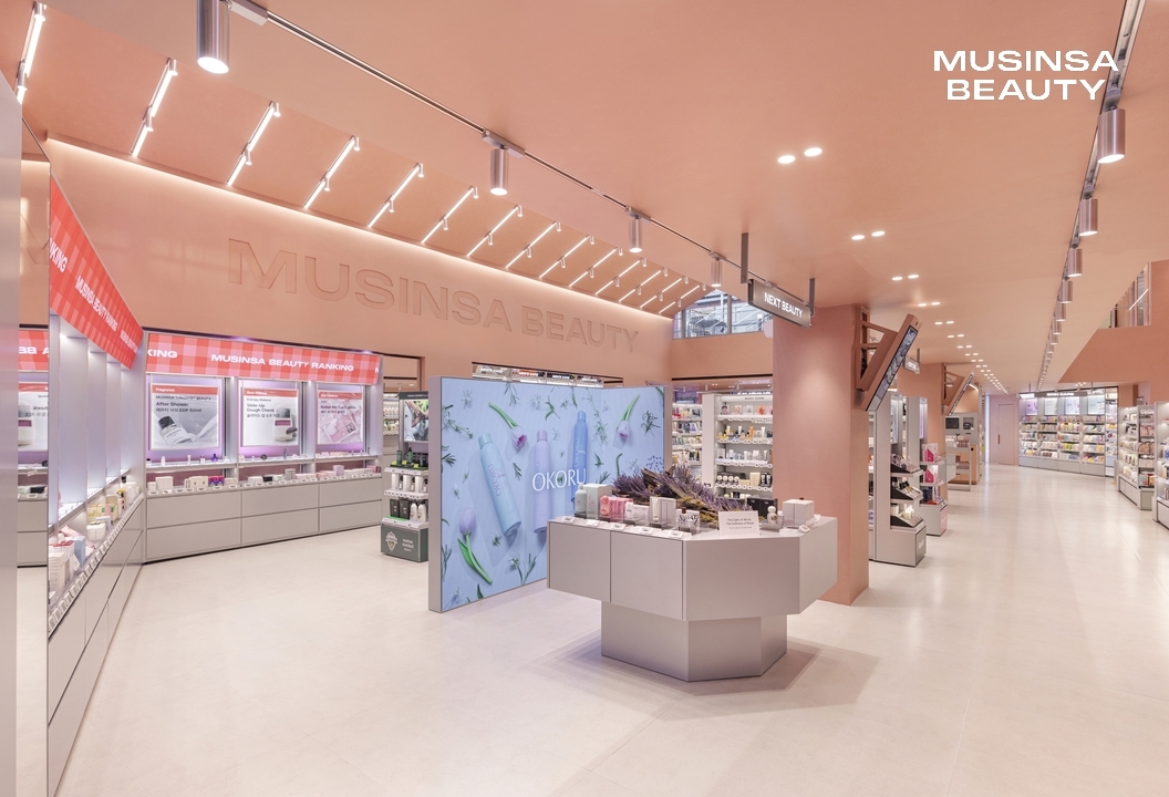 Exterior of the Musinsa Beauty standalone store in Hongdae