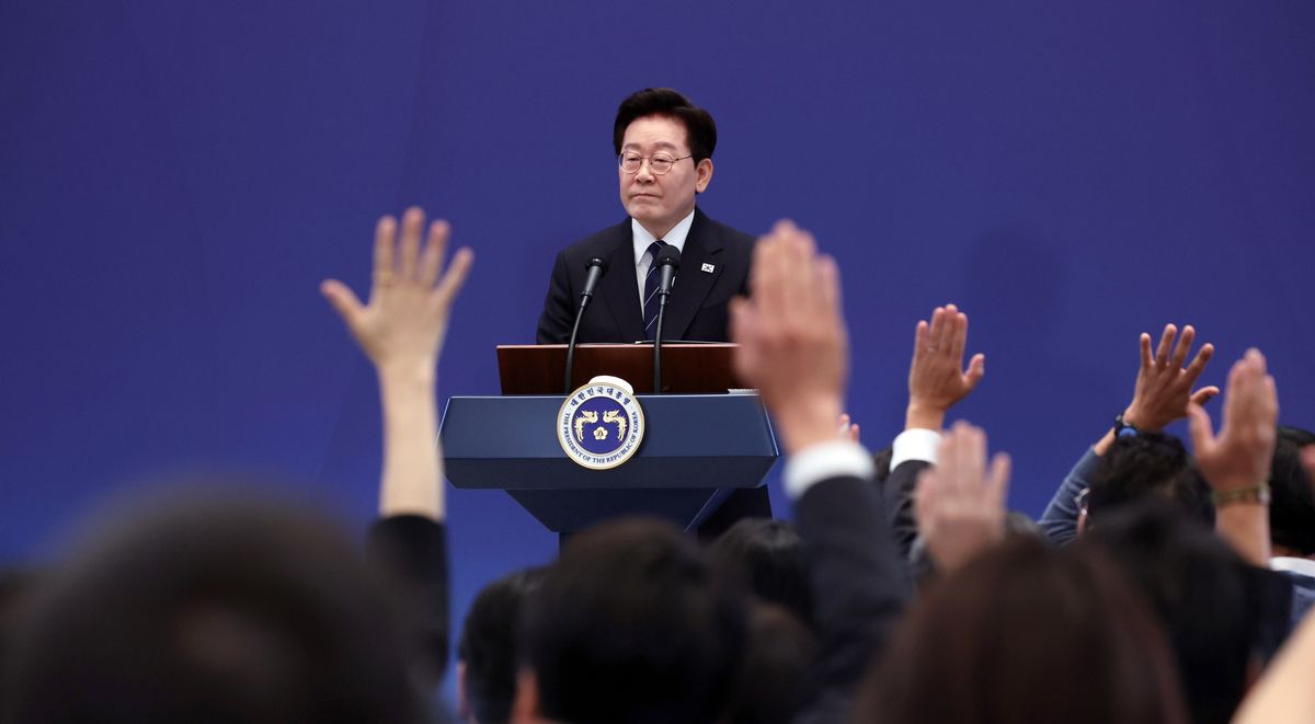 President Lee Jae-myung speaking