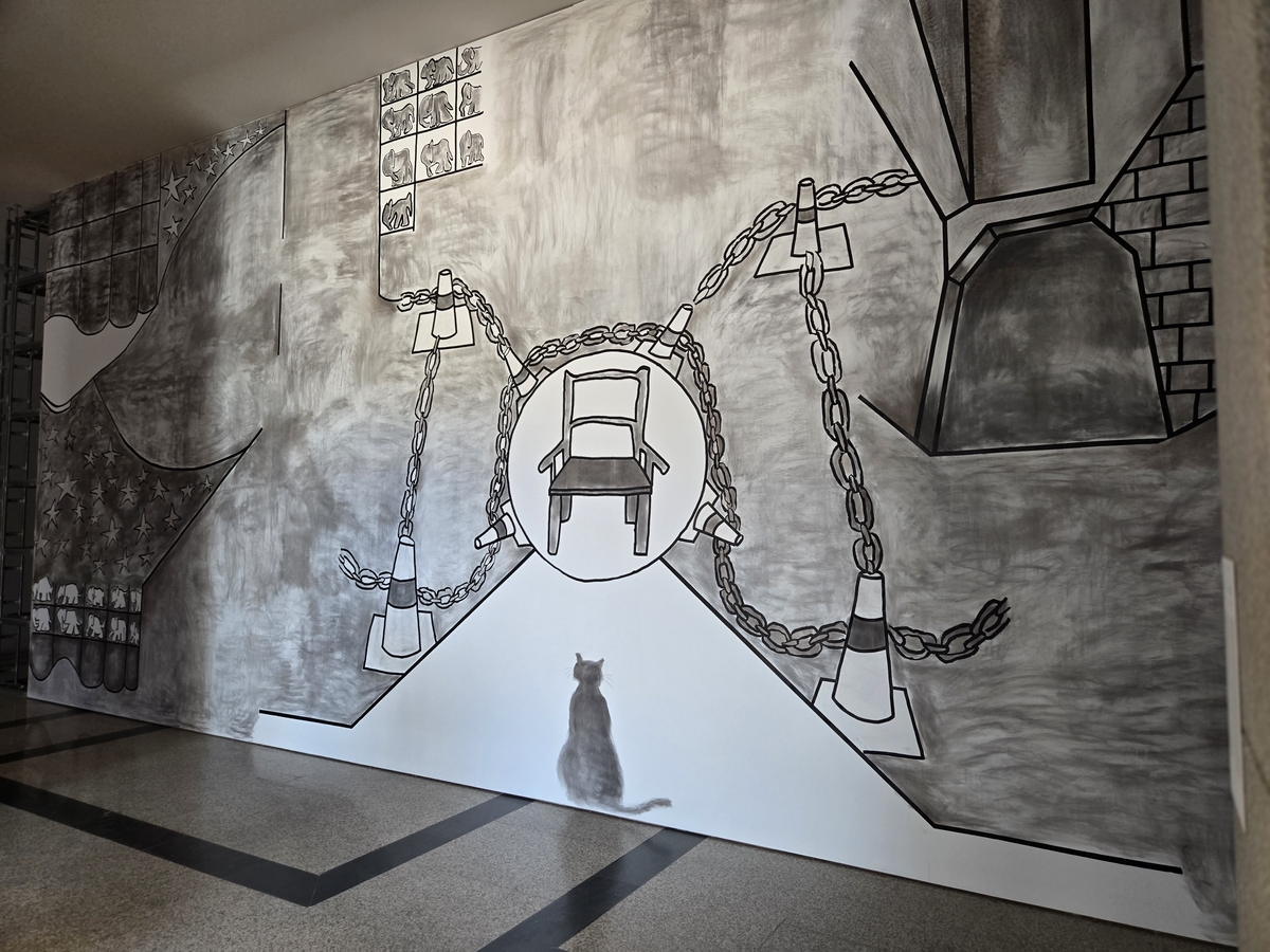 Giant murals at the Hoam Museum of Art in Seoul
