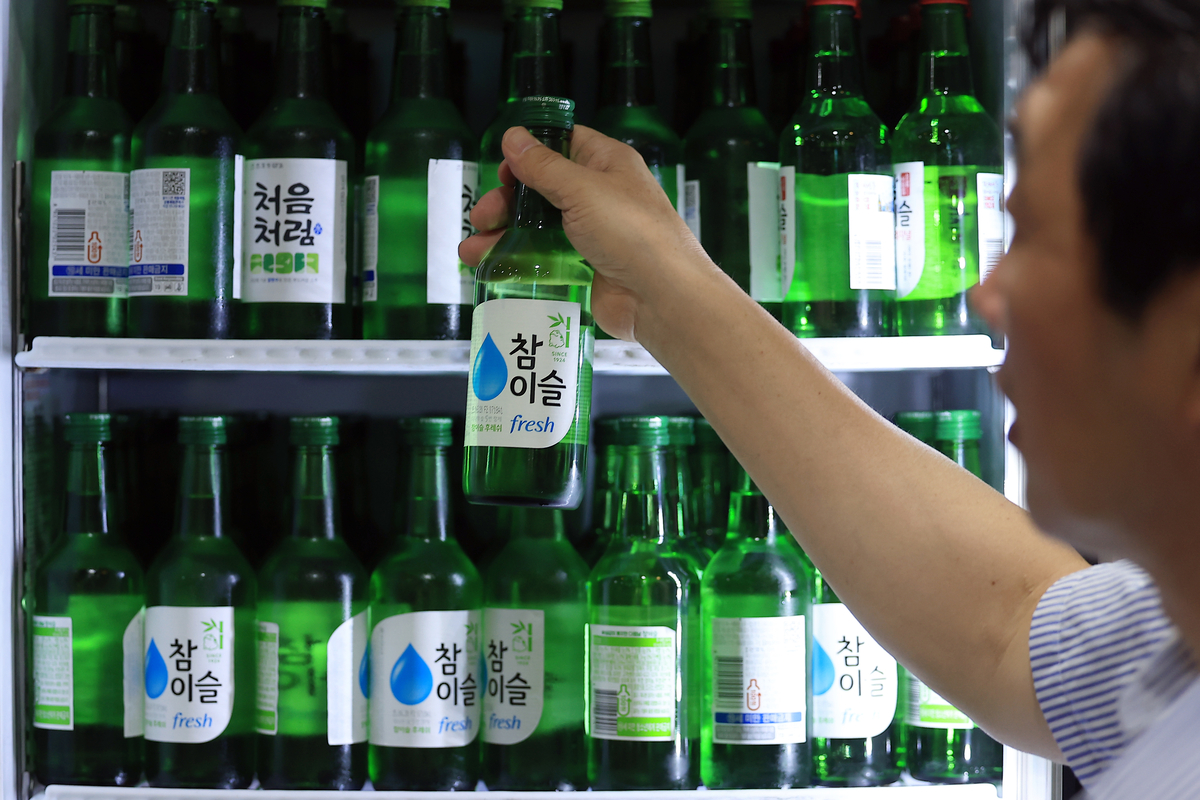 Chart showing declining liquor tax revenue in South Korea