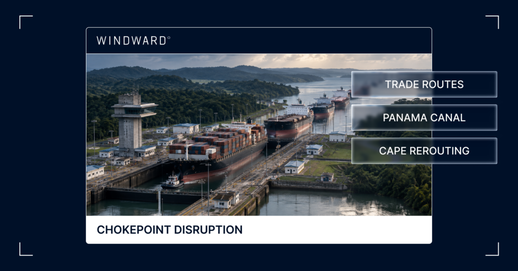 Map showing Panama Canal restrictions and global chokepoints