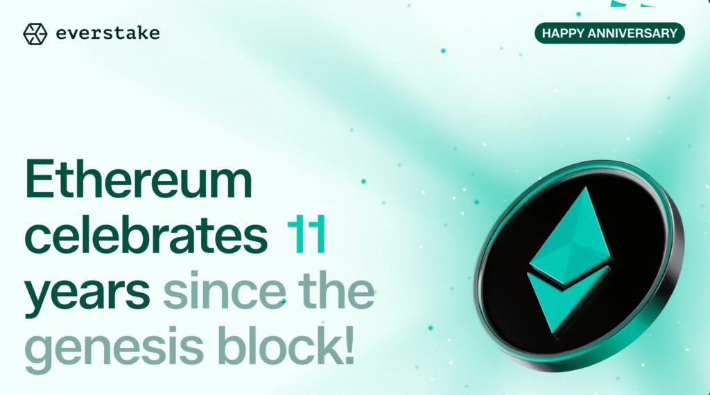 Ethereum celebrating 11 years of operation from genesis to present upgrades
