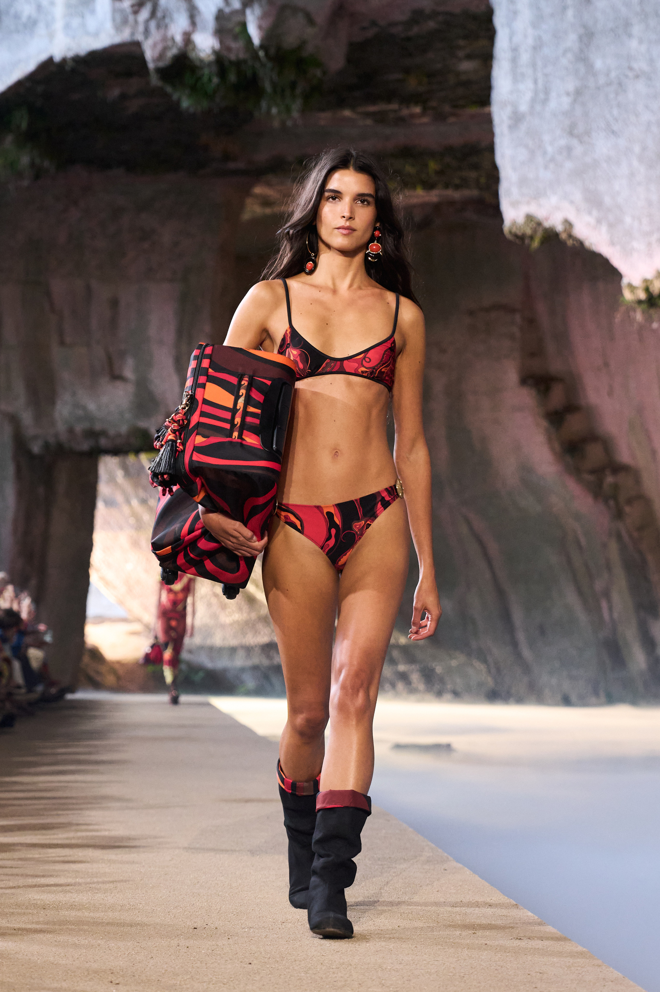 Pucci retro swimwear look featuring signature bold printed bikini for Euro Summer 2026