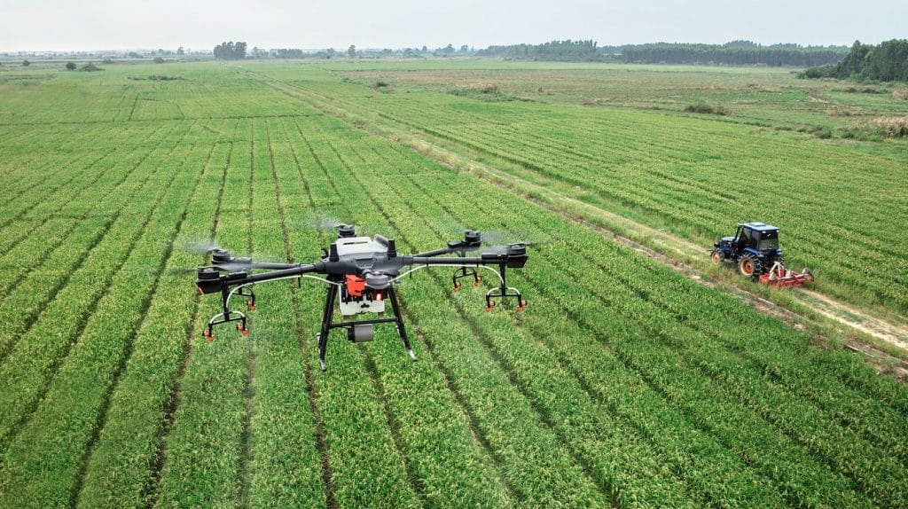 AgriTech innovation in Africa showing drone and farming technology