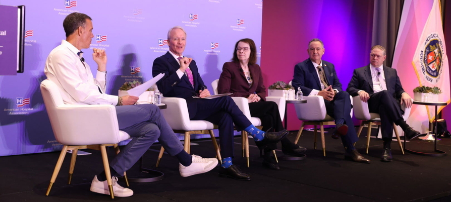 Health system leaders including Houston Methodist and Mass General Brigham CEOs discuss AI governance at AHA forum