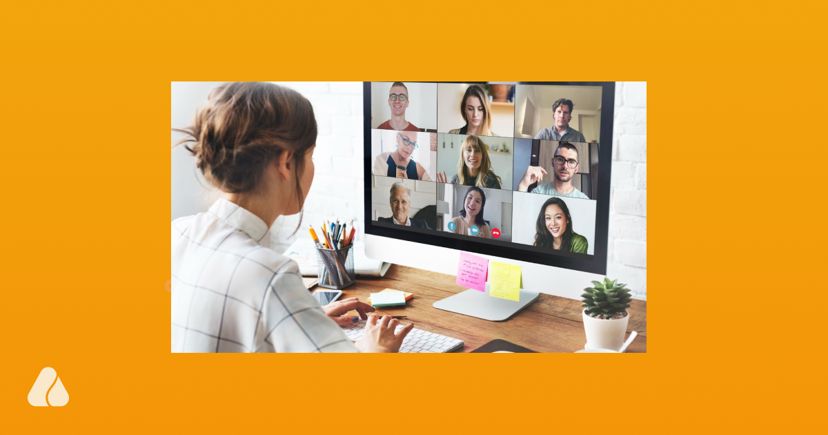 Illustration representing virtual event engagement and streaming technology