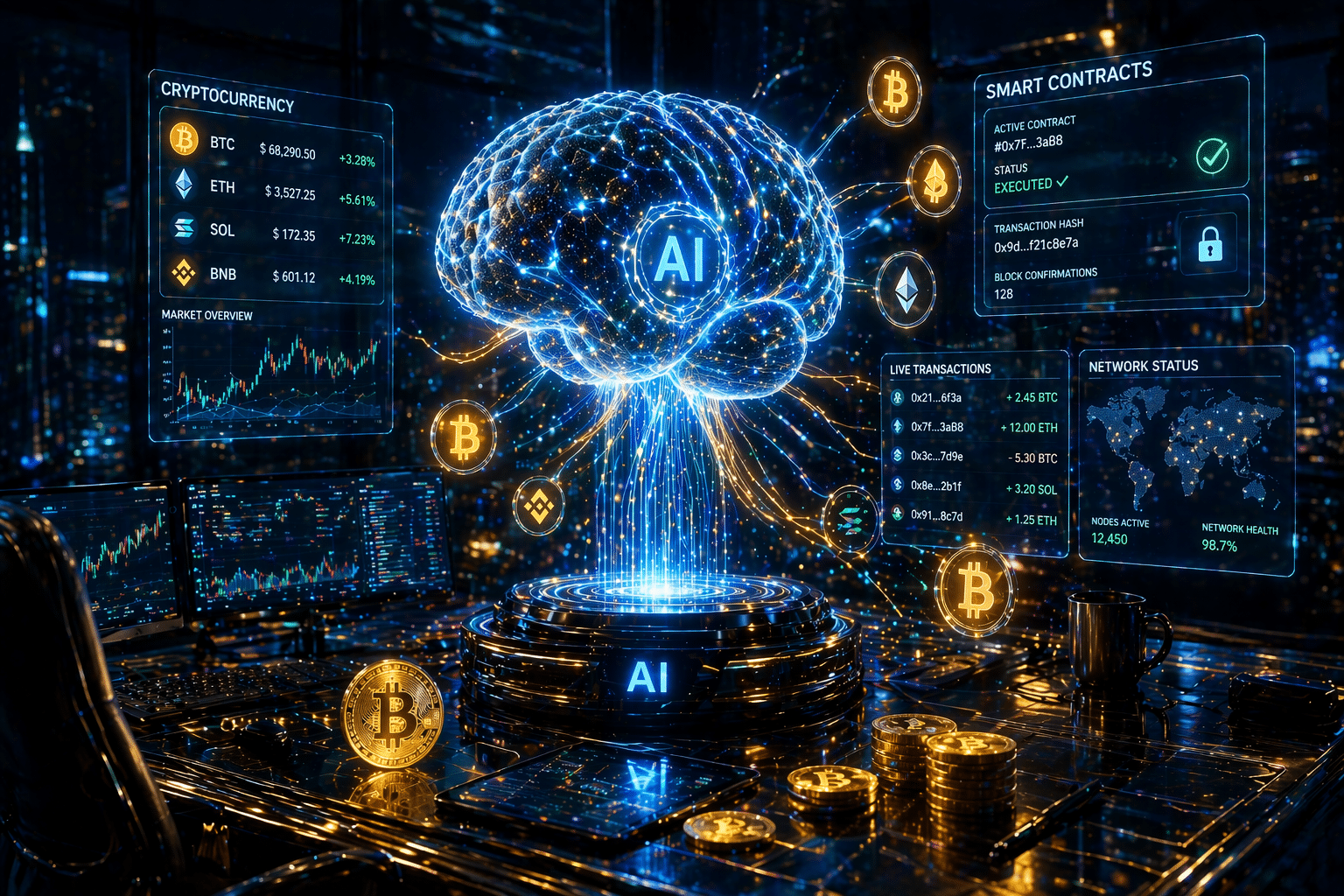 AI Autonomous Economy 2026 — Conceptual image of AI machines generating revenue