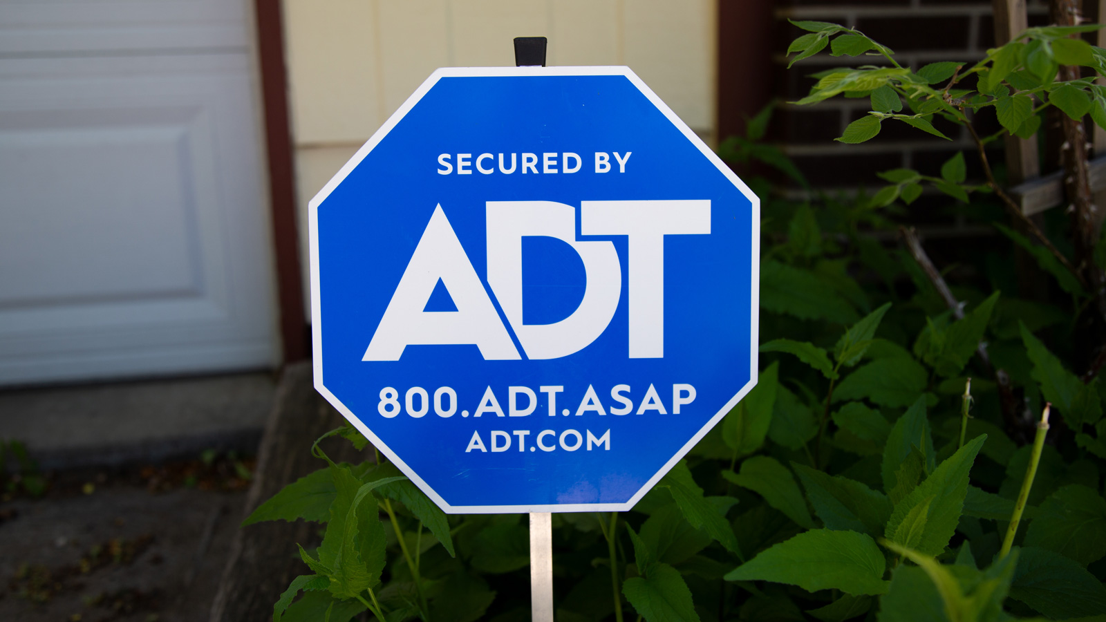 ADT security sign — breach confirmed after ShinyHunters threatened to leak stolen data