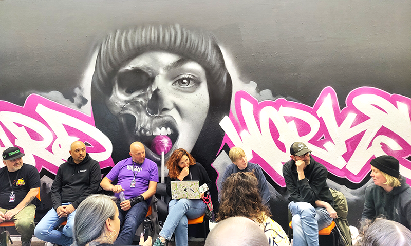Panel discussion on legal and illegal graffiti at Yardworks Festival 2026 in Glasgow