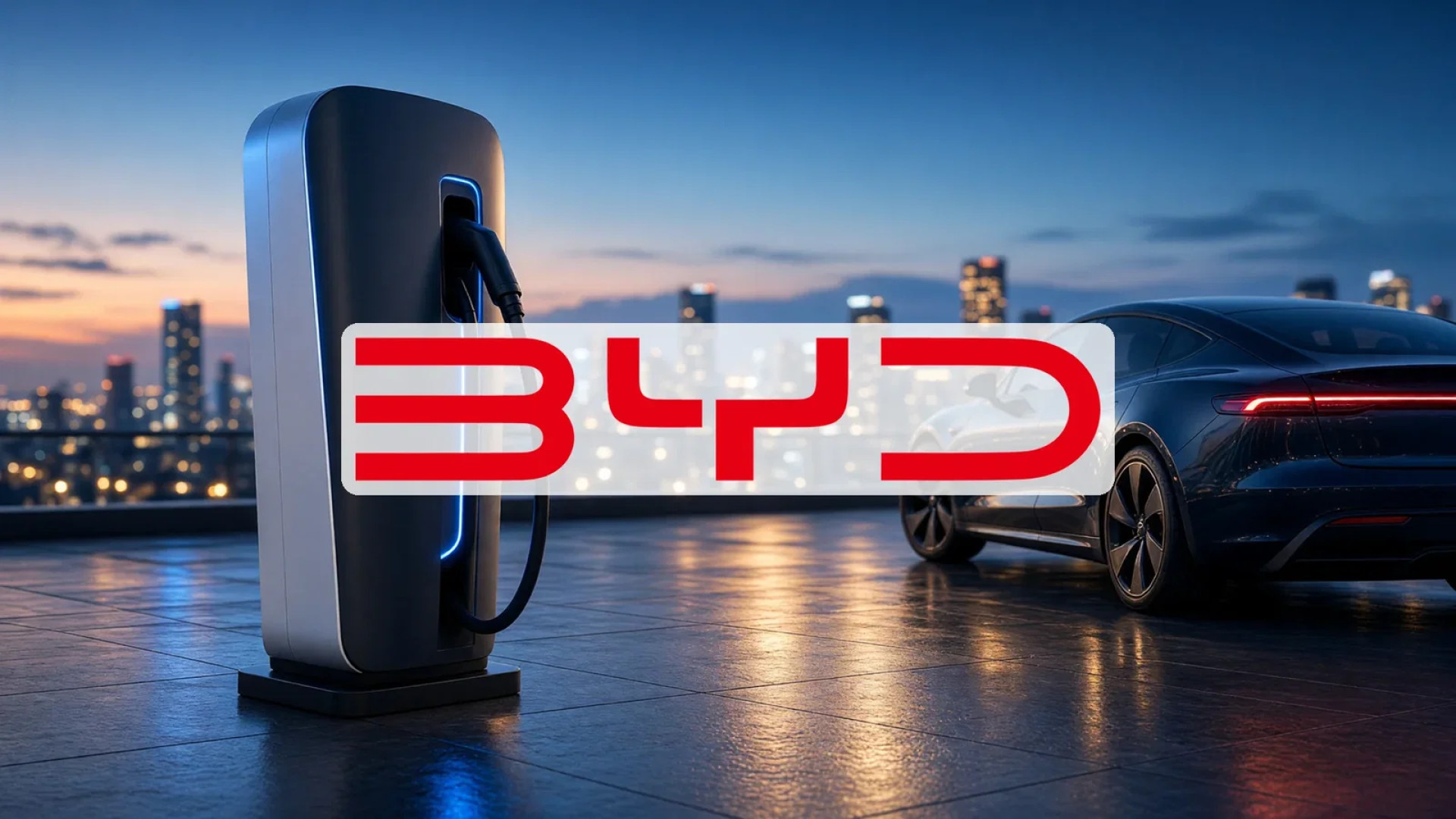 BYD vehicles displayed at an auto show