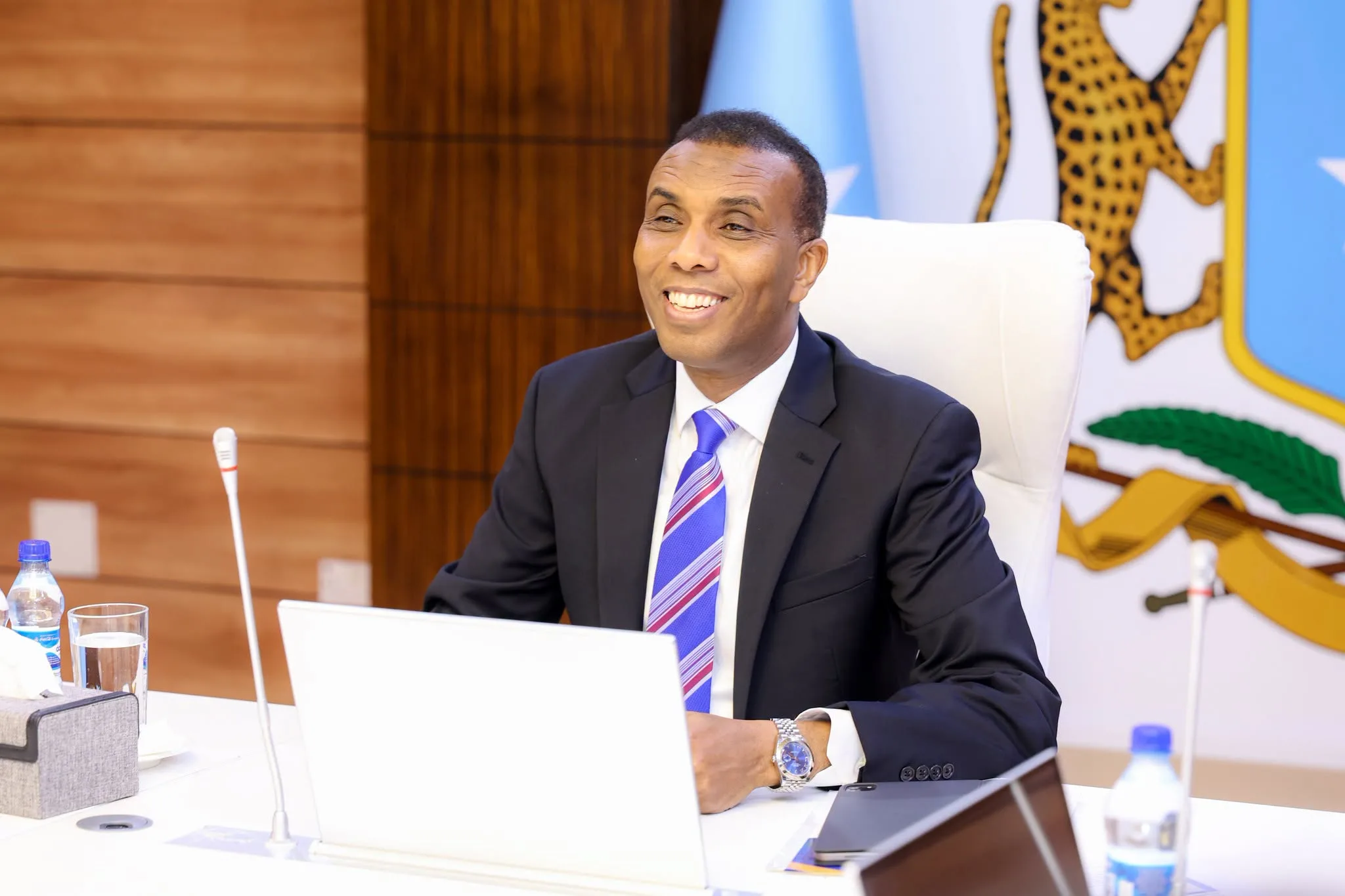 Somalia Prime Minister Hamza Abdi Barre during an interview