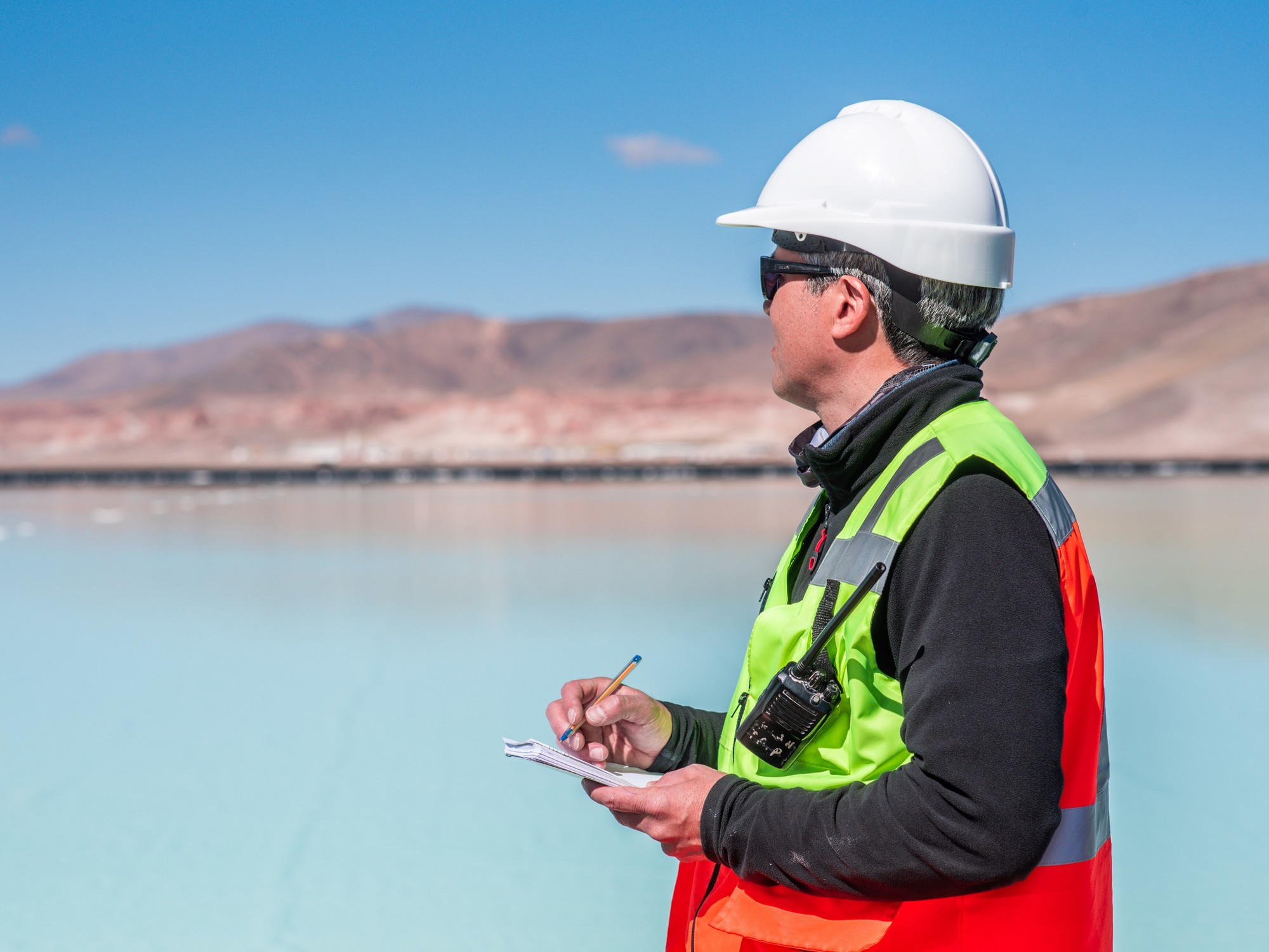 Argentine lithium brine evaporation ponds