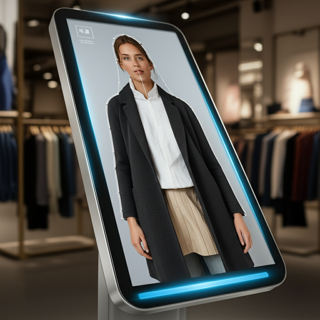 Illustration of virtual try-on features on mobile devices