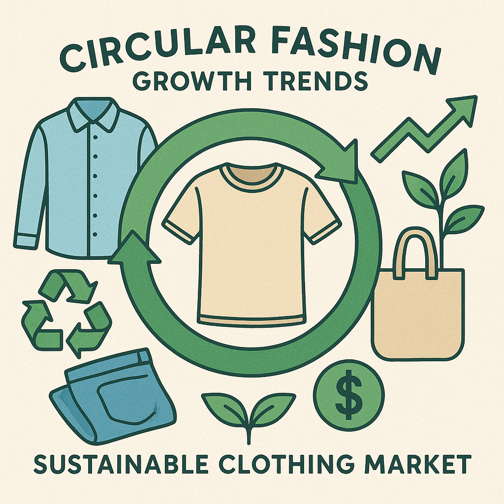 Infographic on circular fashion market growth trends in 2026