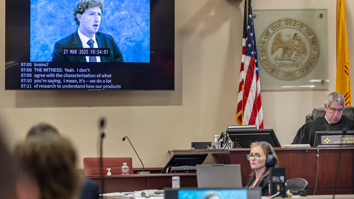 Courtroom proceedings in the New Mexico vs. Meta child safety trial