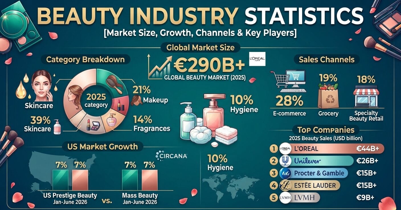Chart showing beauty industry statistics