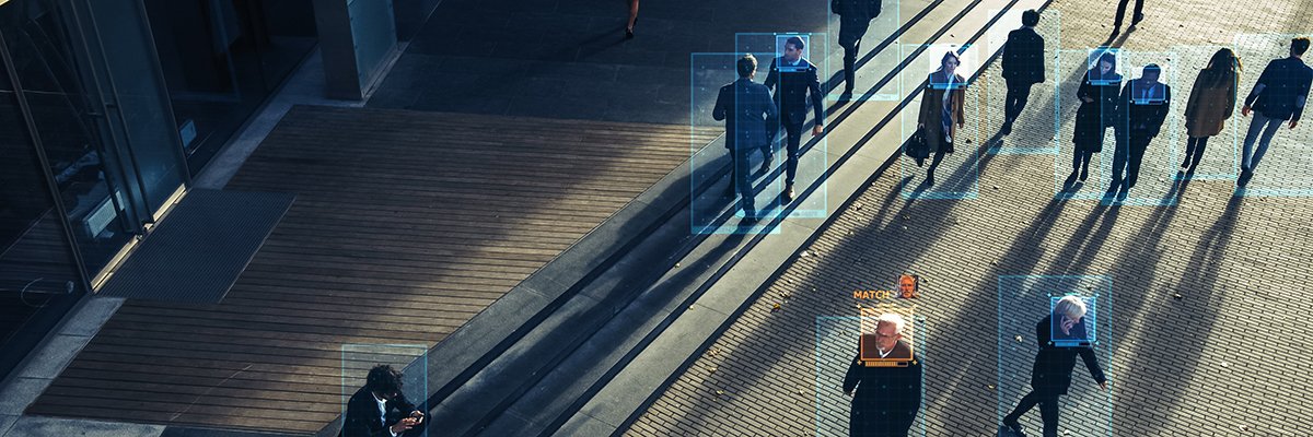 Facial recognition surveillance concept