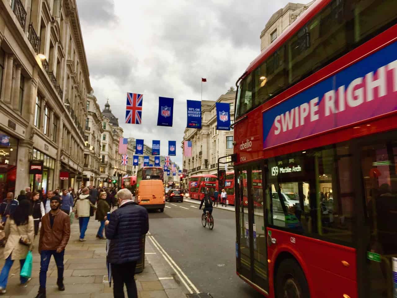 London bus — UK fintech innovation symbol