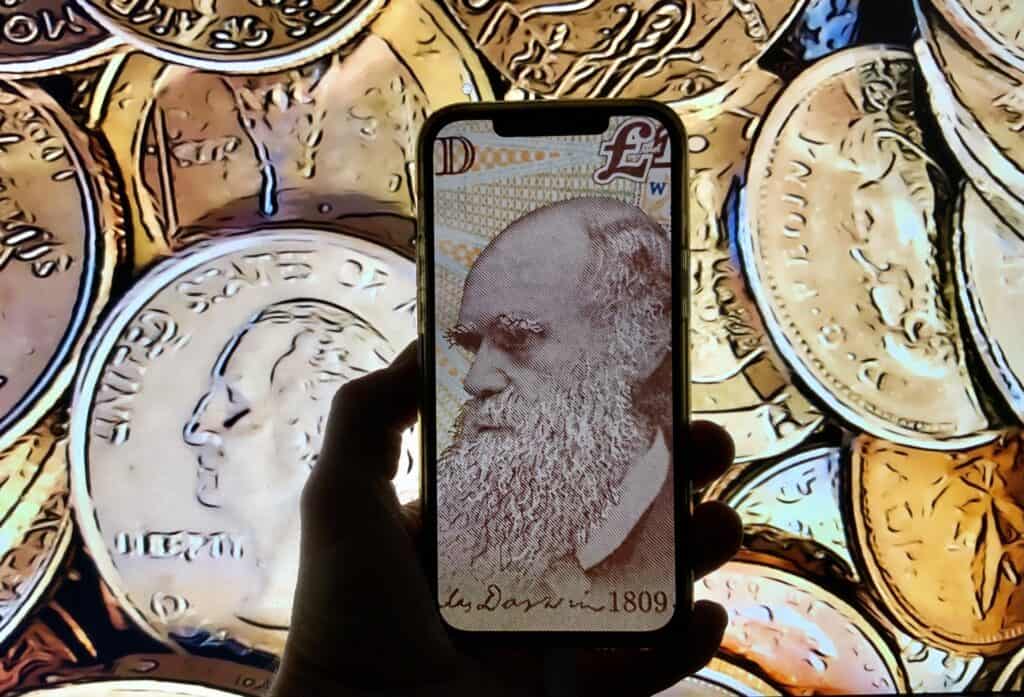 Pound and iPhone image representing the record-breaking UK AI seed round