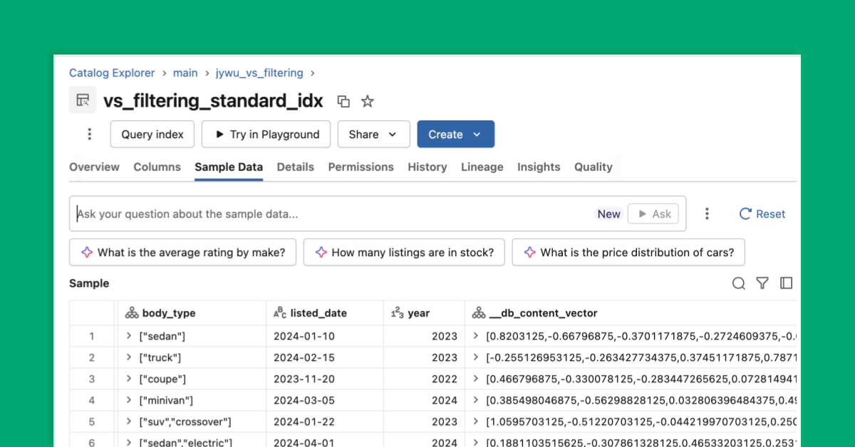 Databricks real-time product search architecture using Vector Search and Lakebase
