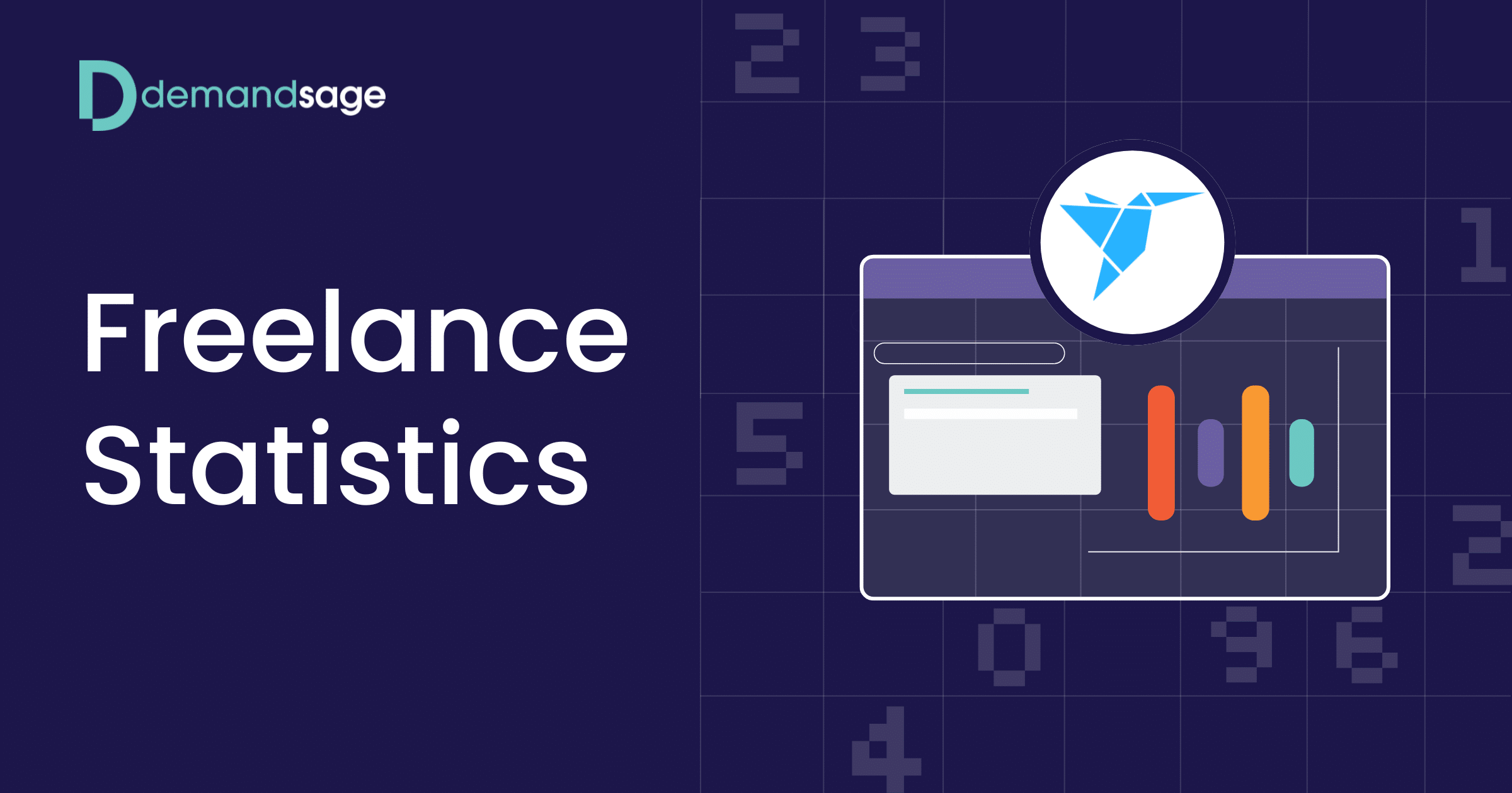 Infographic showing 1.57 billion freelancers globally and market size statistics