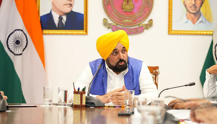 Punjab CM Bhagwant Mann addressing the media regarding stubble burning